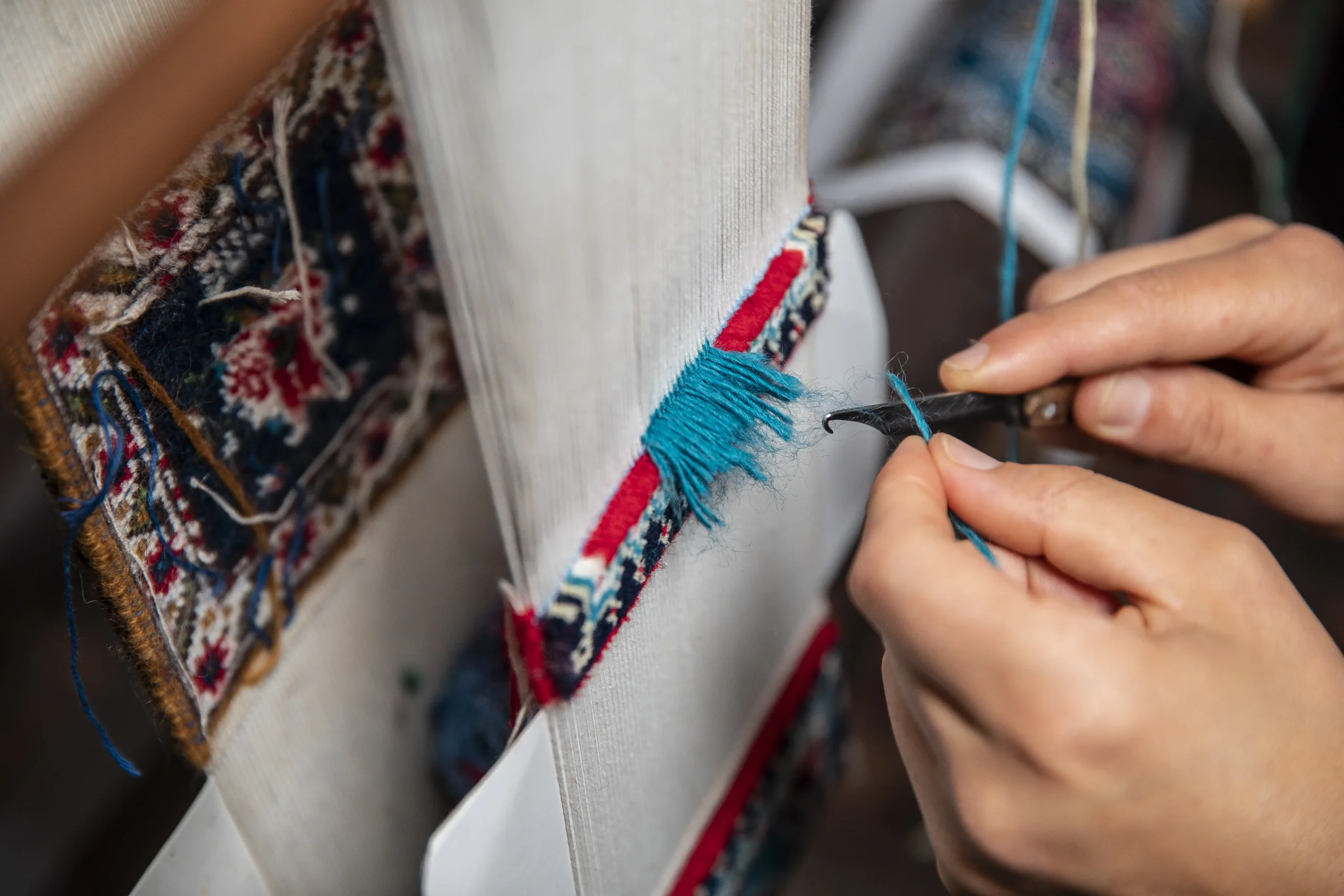 Nghề dệt thảm len Handknot đan tay truyền thống tại Việt Nam